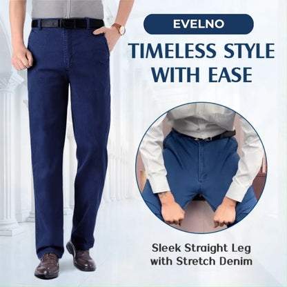 Evelno - Men's High-Waist Stretch Straight Jeans