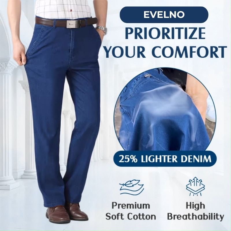 Evelno - Men's High-Waist Stretch Straight Jeans