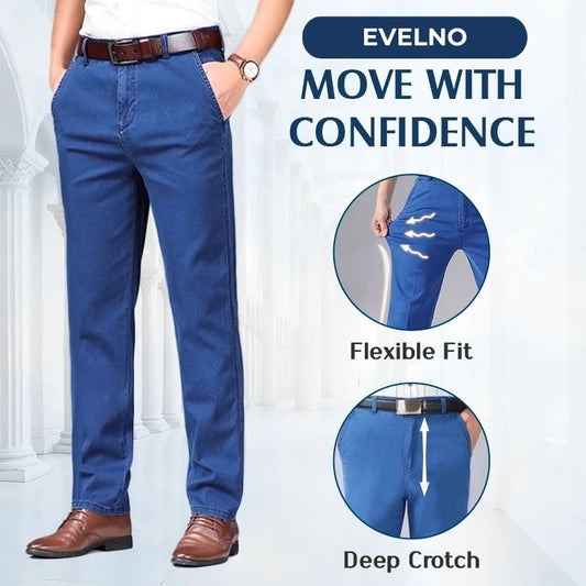 Evelno - Men's High-Waist Stretch Straight Jeans