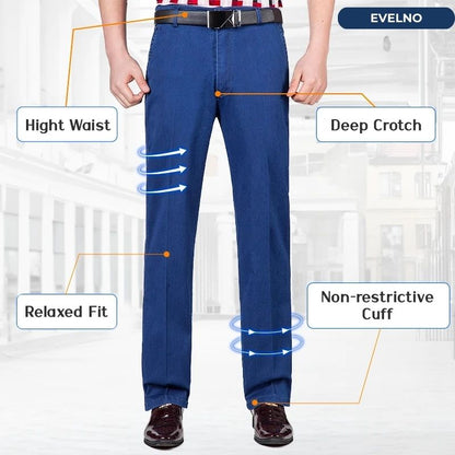 Evelno - Men's High-Waist Stretch Straight Jeans